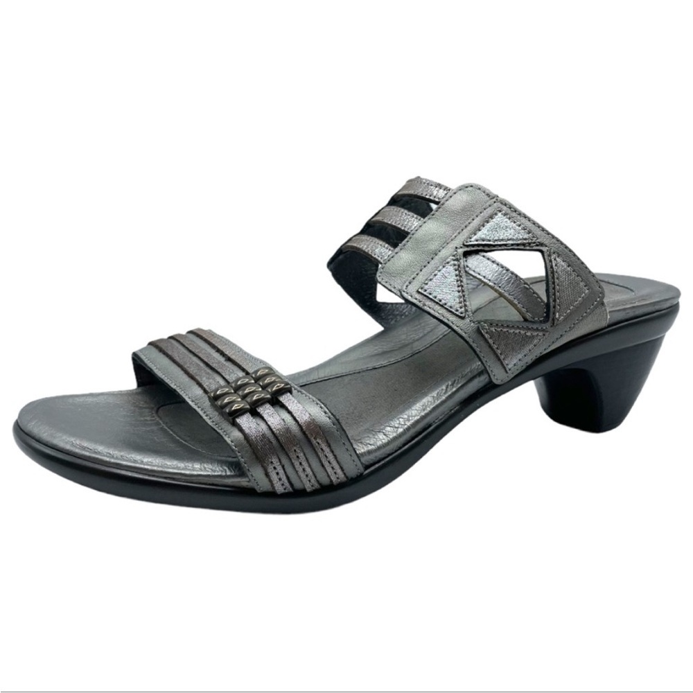 Naot Afrodita Sterling Silver Slide Heeled Sandals Size 10